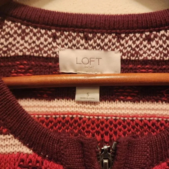 Loft Women Multicolor Long Sleeve Front Full Zipper Outdoor Sweater Size Small - Picture 3 of 7